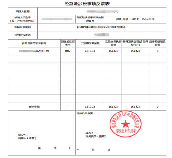 天津市電子稅務局跨區域涉稅事項信息反饋操作流程說明 天津市電子稅務局跨區域涉稅事項信息反饋操作流程說明